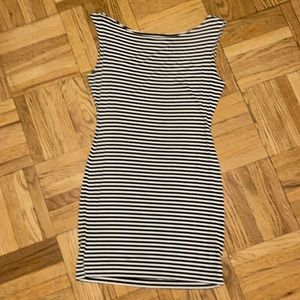 Nation LTD black and white striped bodycon minidress sz 4 (large)